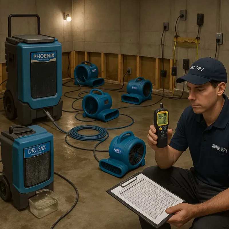 Structural Drying and Dehumidification process in Bexar County, TX